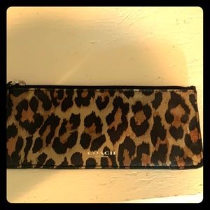 Leopard print coach wallet